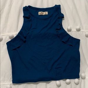 Navy Blue Ruffled Top